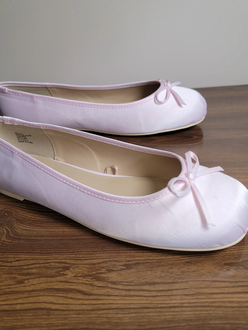 Janie and Jack Pink Satin Ballet Flats - Size 4 Big Kid